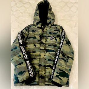 Abercrombie & Fitch Kids hooded sherpa lined puffer jacket